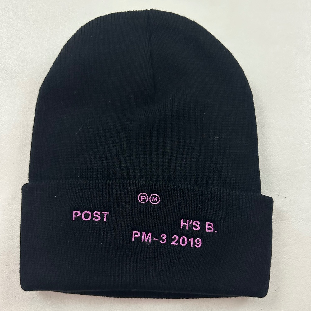 New Post Malone Runaway Tour Merchandise Logo Knit Black Beanie Hat One Size